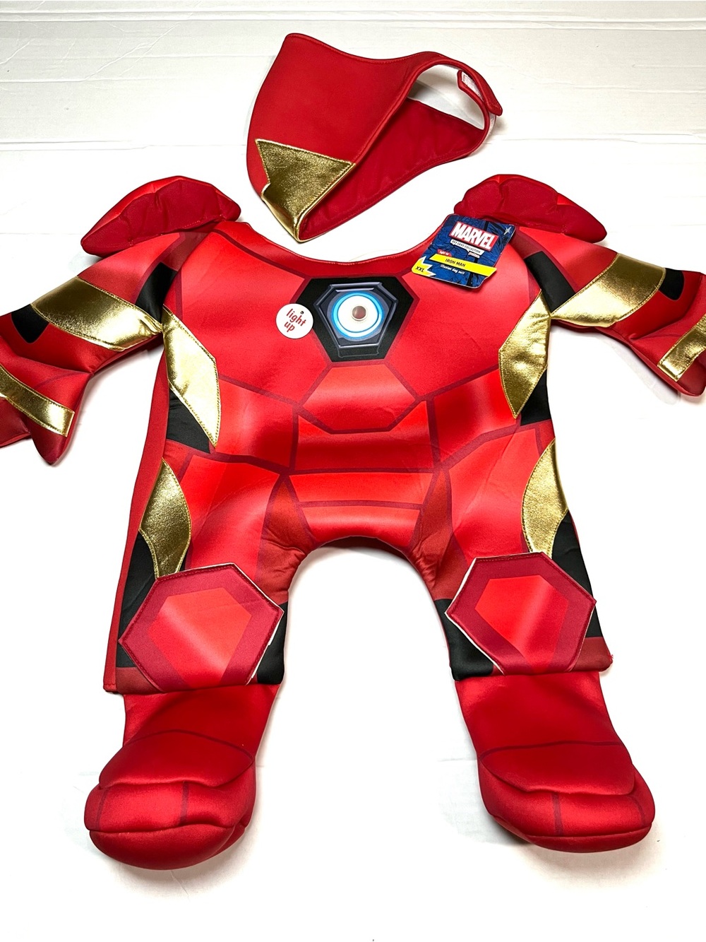 Marvel Red and Gold Iron Man Dog Costume with Mask